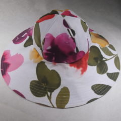 Wide Brim Sun Hat Big Flower-e