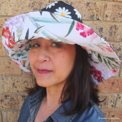 Bucket Sun Hat Wide Brim Reversible Daisy