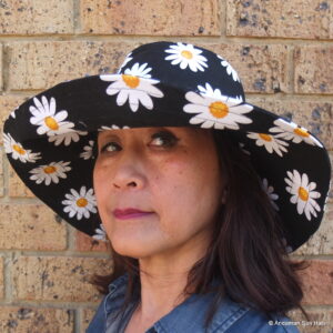 Bucket Sun Hat Wide Brim Reversible Daisy