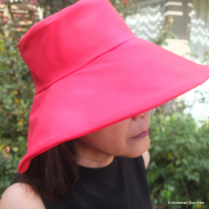 Bucket Rain Hat Wide Brim Lucky Red